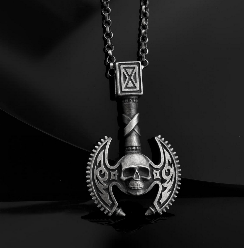Viking Çift Başlı Savaş Baltası Kolye