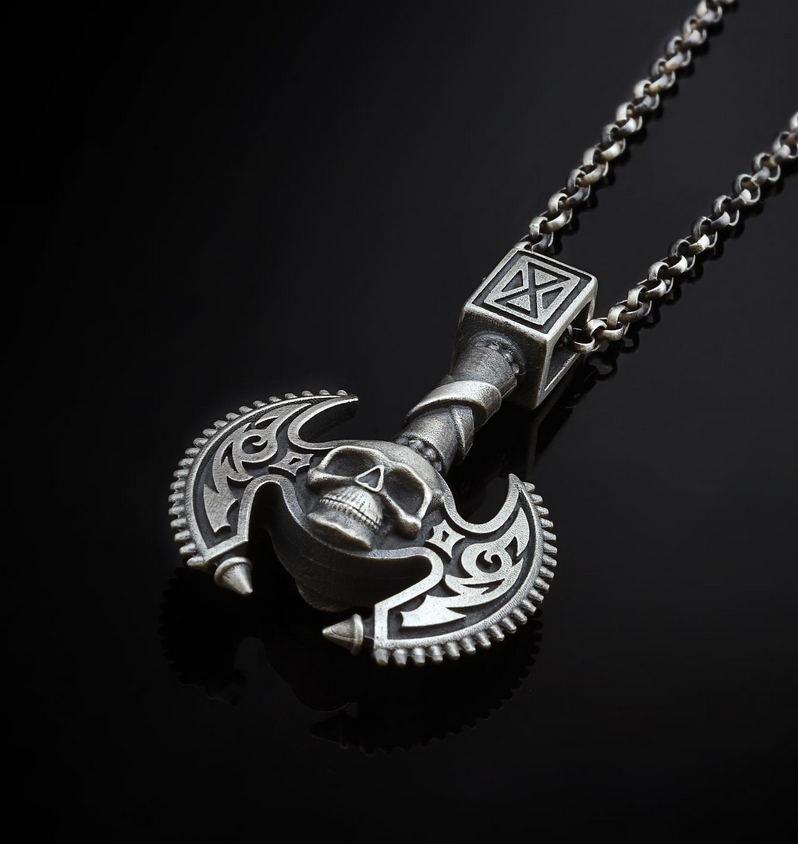 Viking Çift Başlı Savaş Baltası Kolye